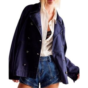 Free People We The Free Viva Surplus Denim Jean Jacket in Starless Sky Sz M
